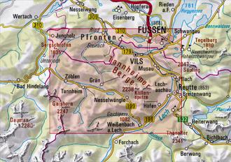 Blattschnitt Alpenvereinskarte BY 5