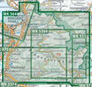 Blattschnitt Wanderkarte FB WK 364