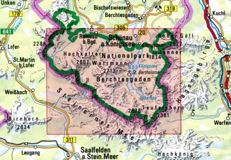 Blattschnitt Alpenvereinskarte BY 21