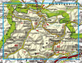 Karte Tannheimer Tal / Reutte